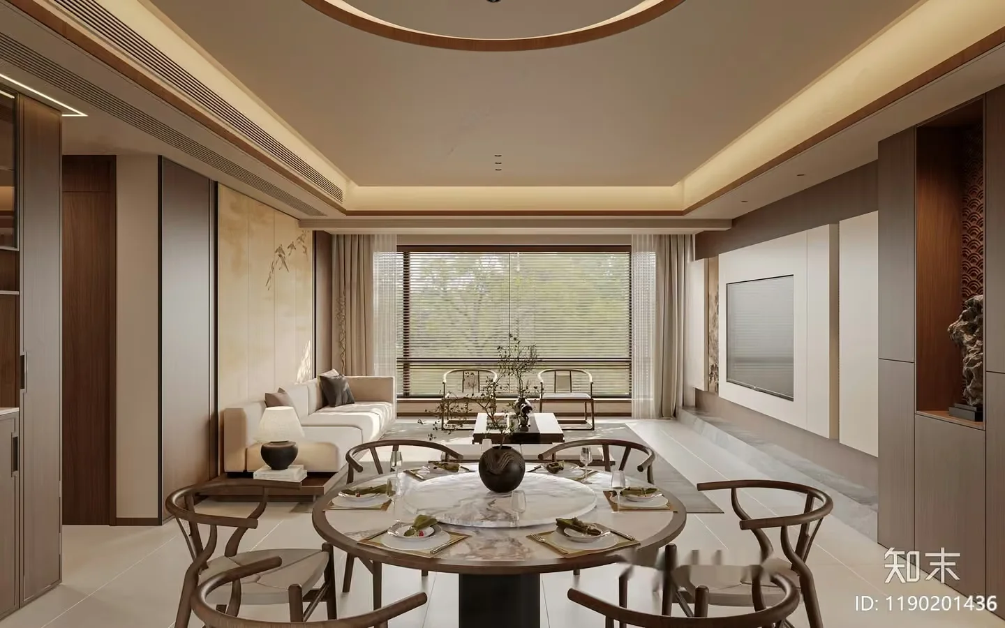 Modern Dining Room 3D Model – 16473 – CORONA Render