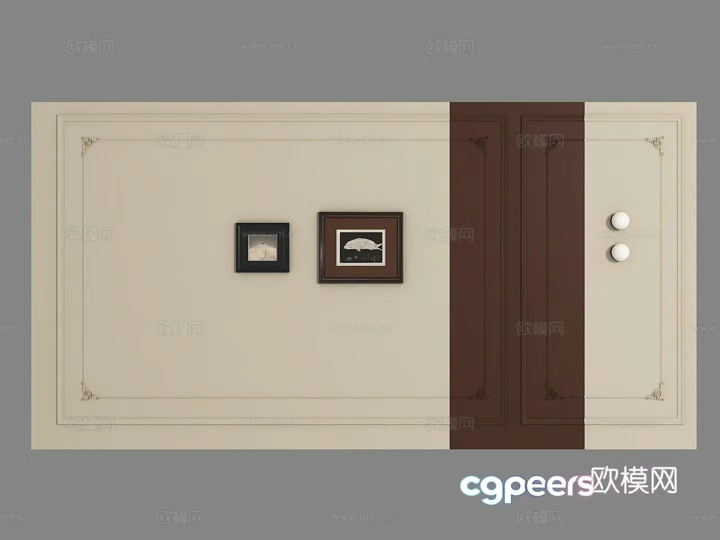Medieval style background wall sofa background 3d model