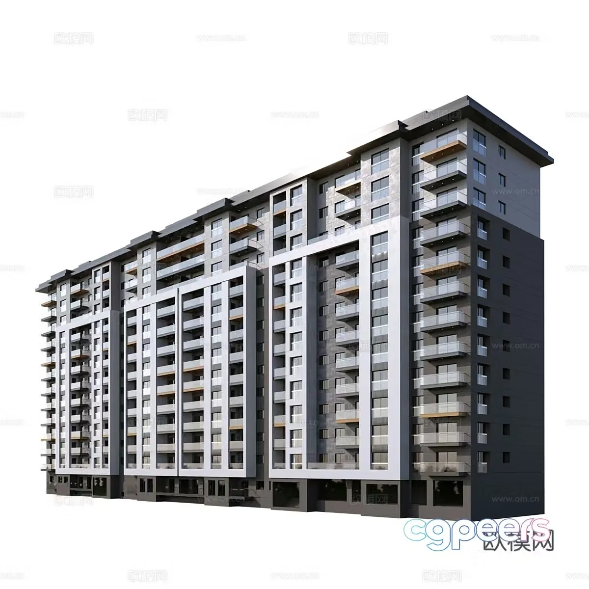The appearance of the residential building 3D model