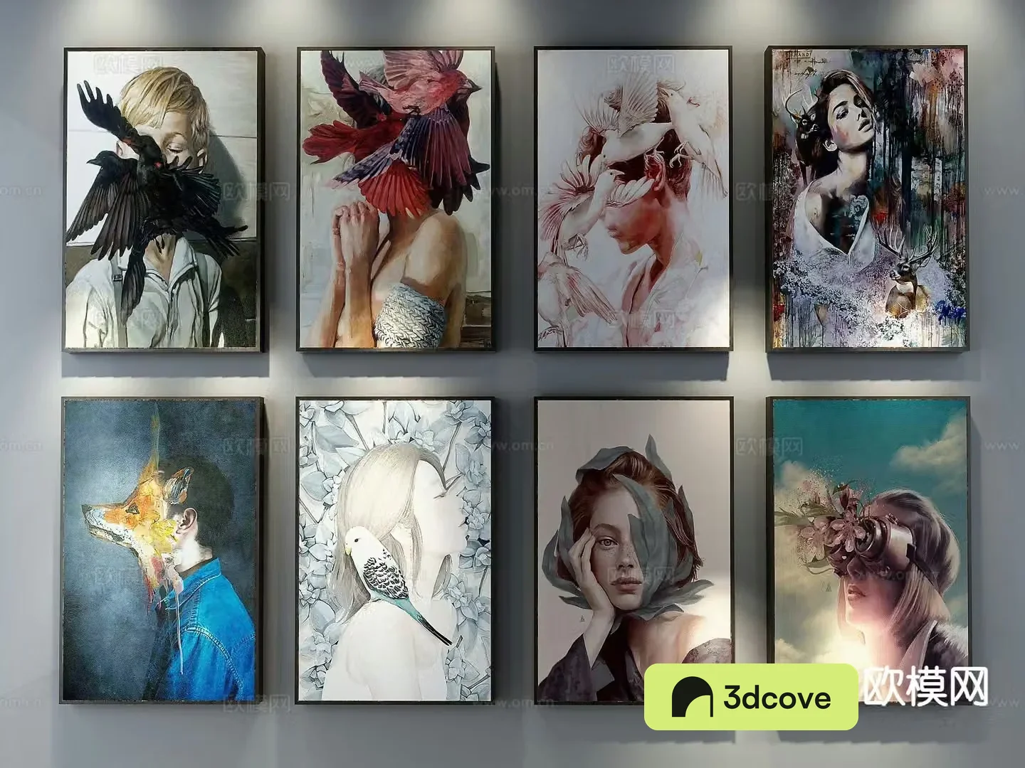 Modern figure painting decorative painting