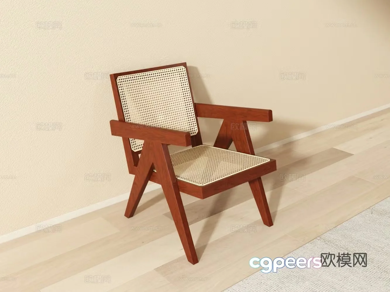 Rattan armchair 3d model