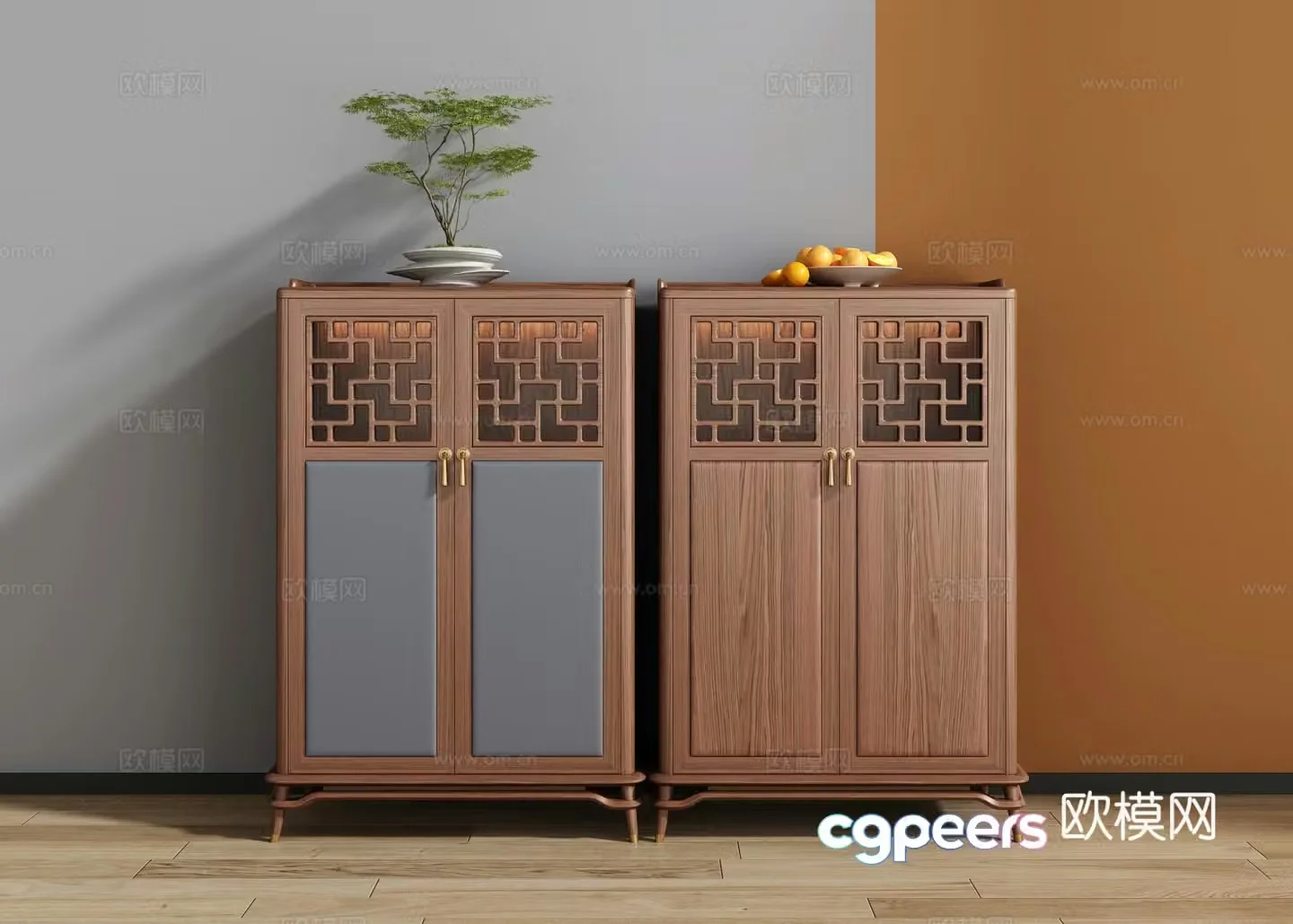 New Chinese style decorative cabinet 3D model