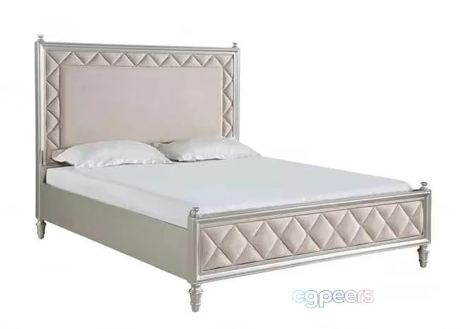 White Upholstered Bed 3D Model – 3127 – VRAY Render