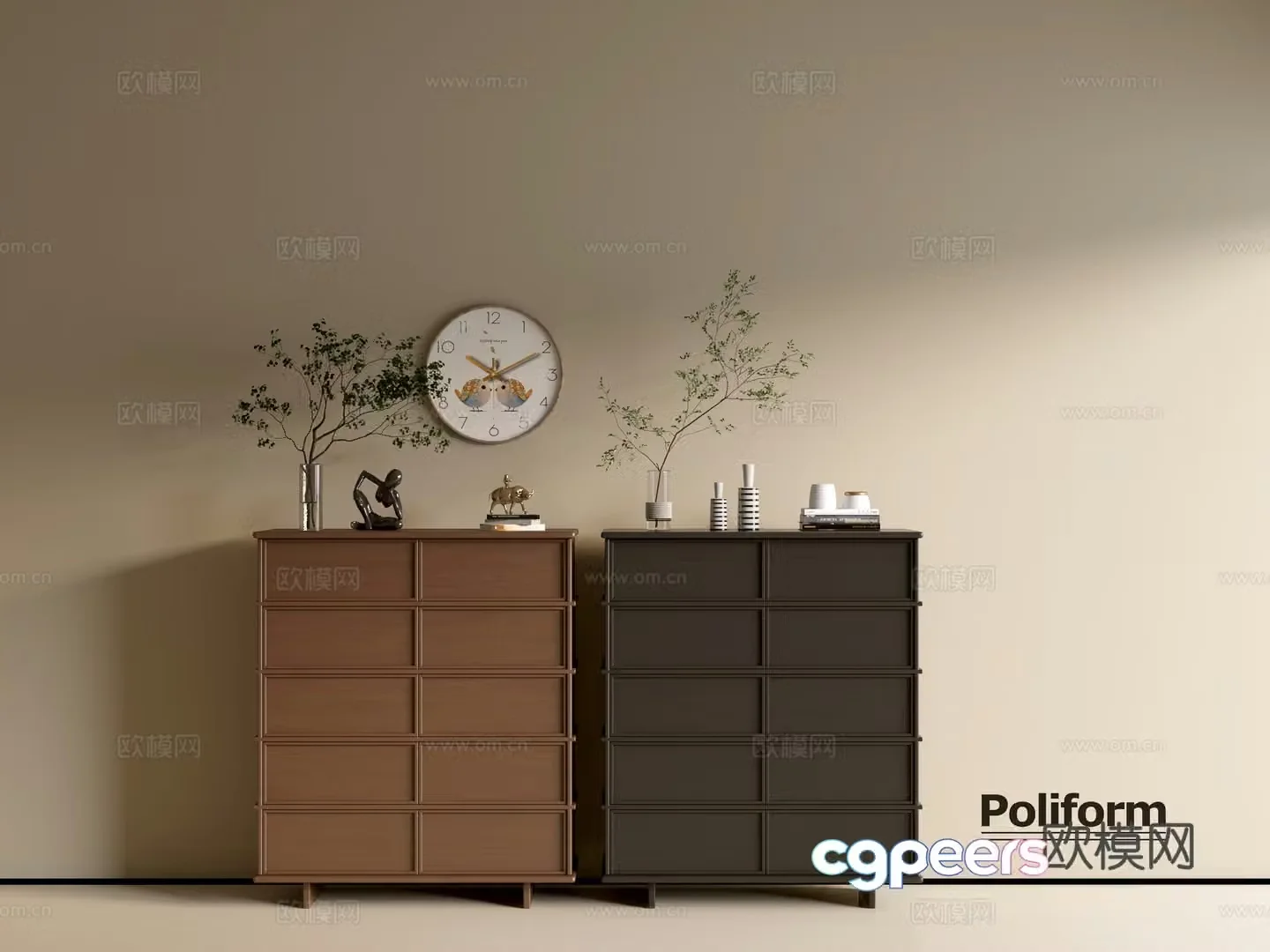 Modern wood grain cabinet ins wind minimalist wind cabinet whole cabinet sideboard balcony cabinet storage 3D model