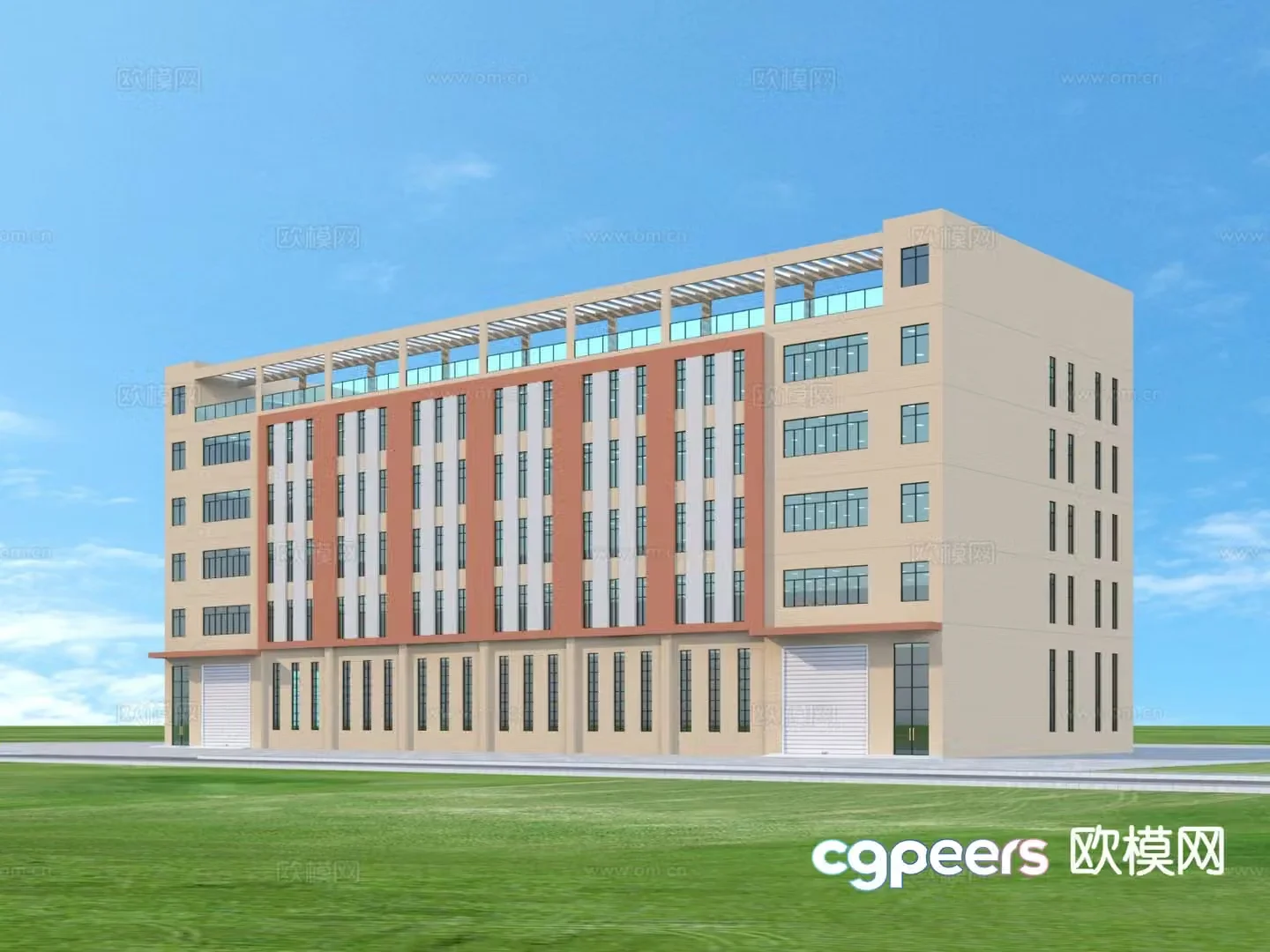 Factory appearance industrial park 3D model