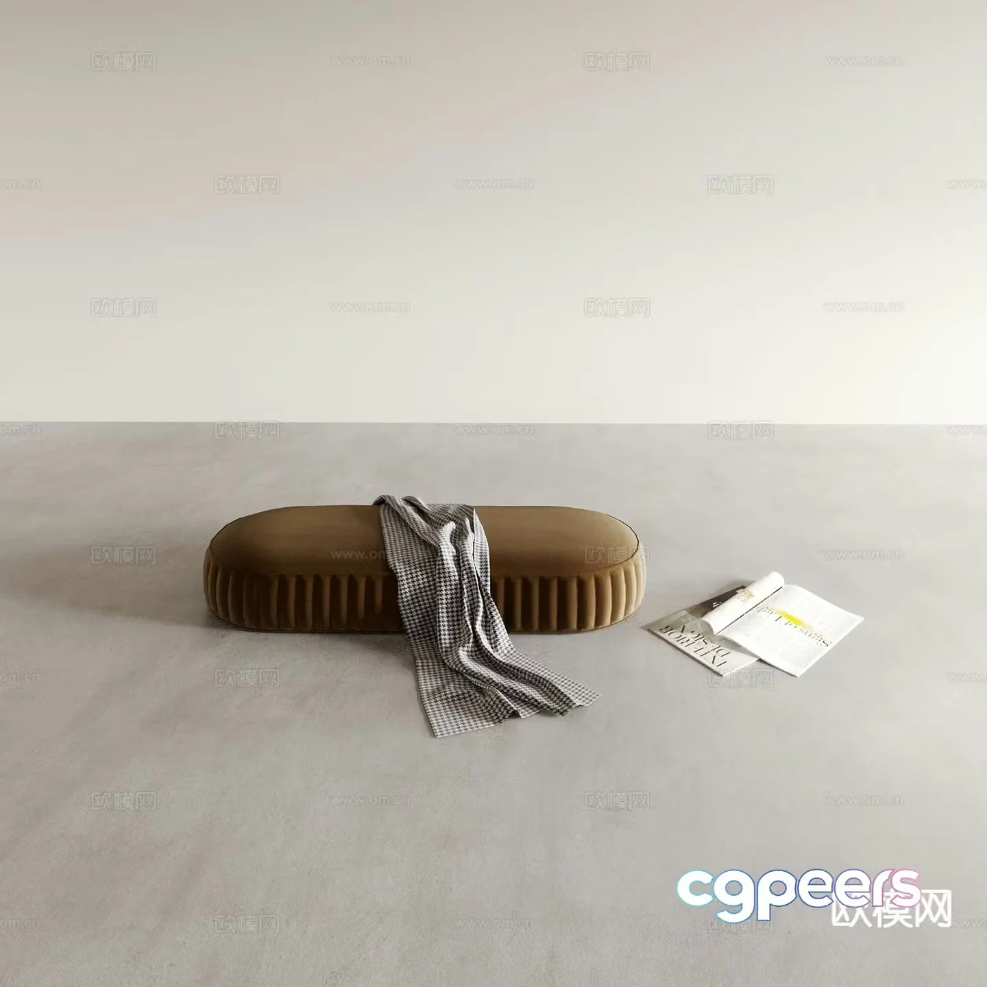Footrest Sofa Stool Shoe Changing Stool 3D Model