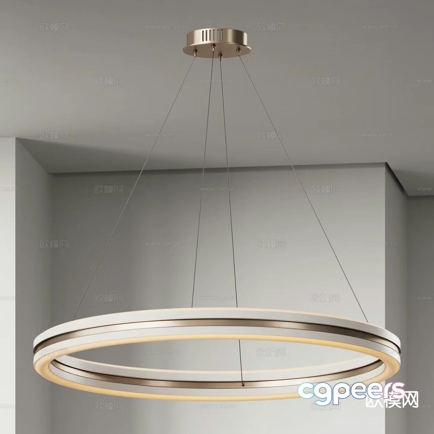 Light luxury chandelier ring chandelier 3d model
