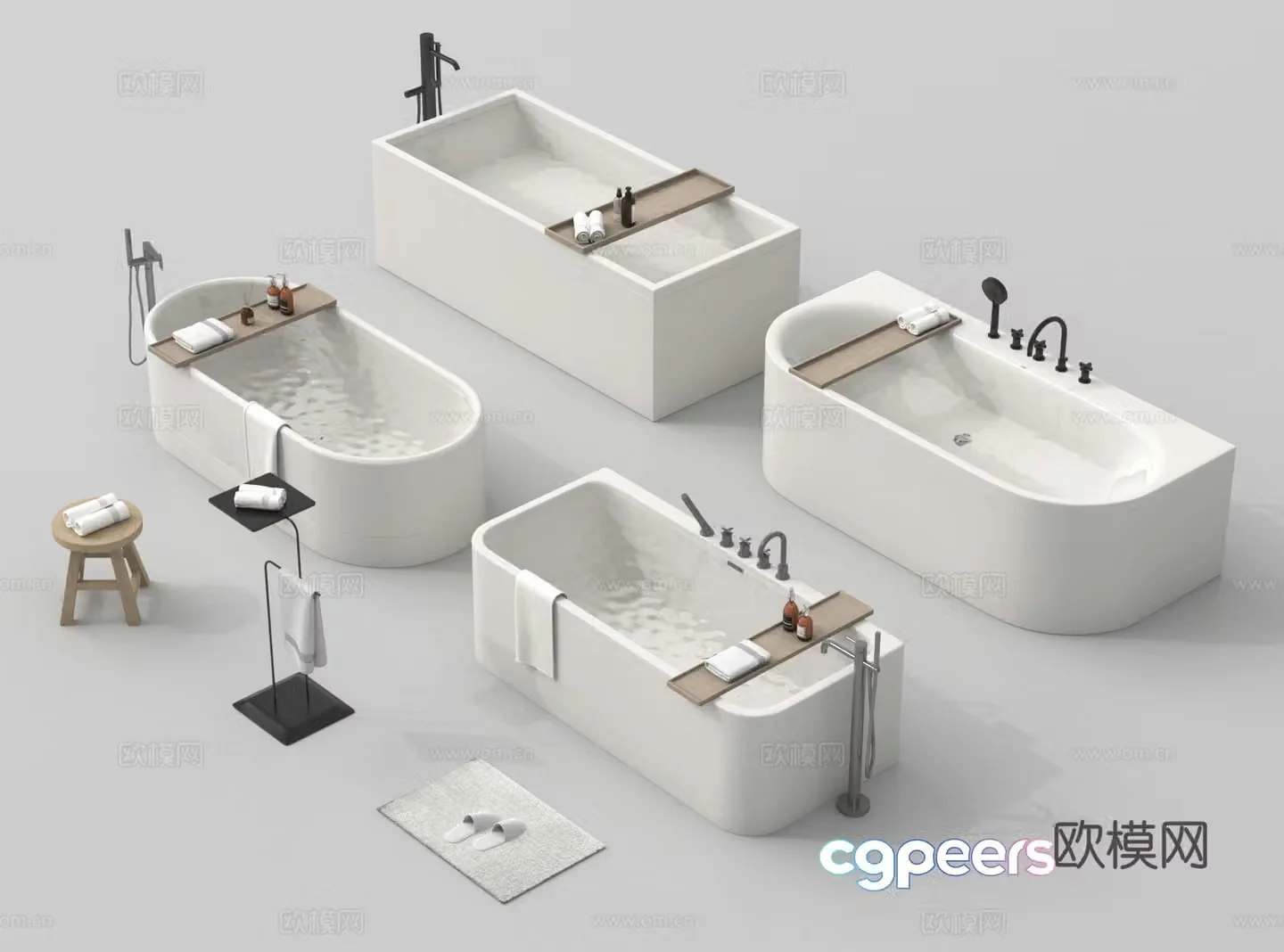 Ceramic bathtub bathtub 3d model