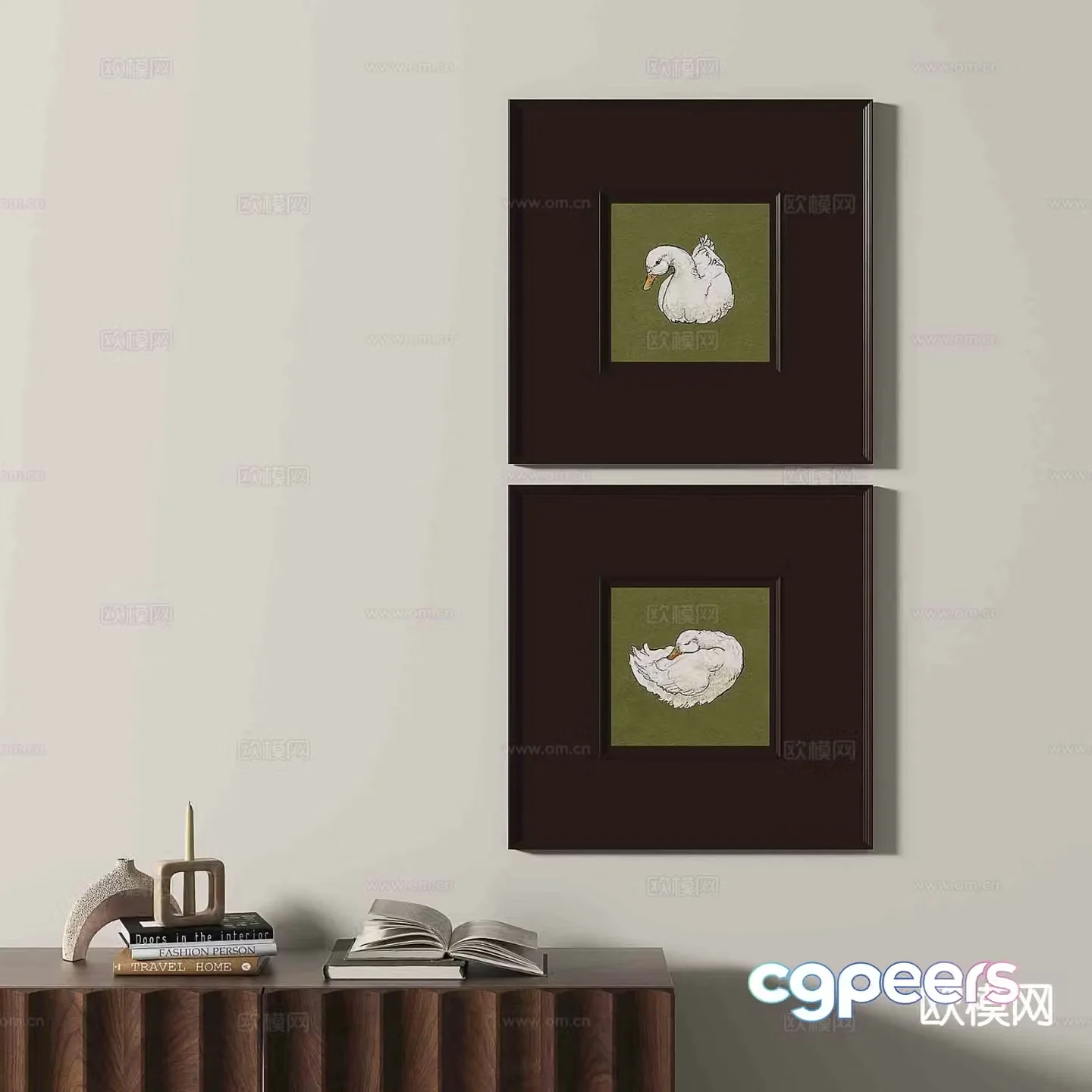 Wabi-sabi retro hanging painting art painting decorative painting 3D model