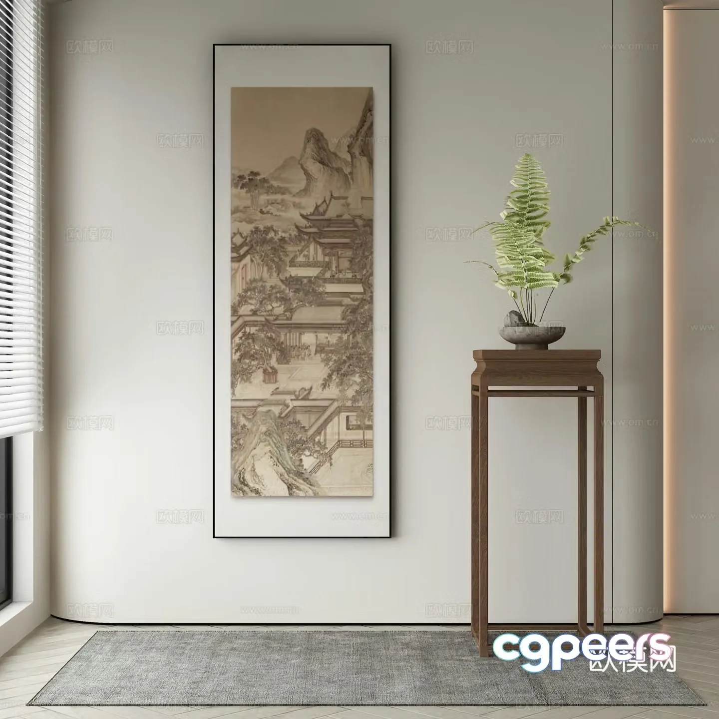 Wasabi hanging painting oil painting 3d model
