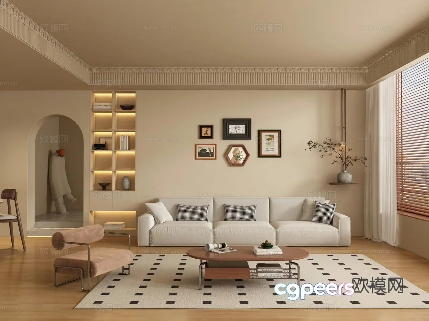 Medieval style living room 3D model