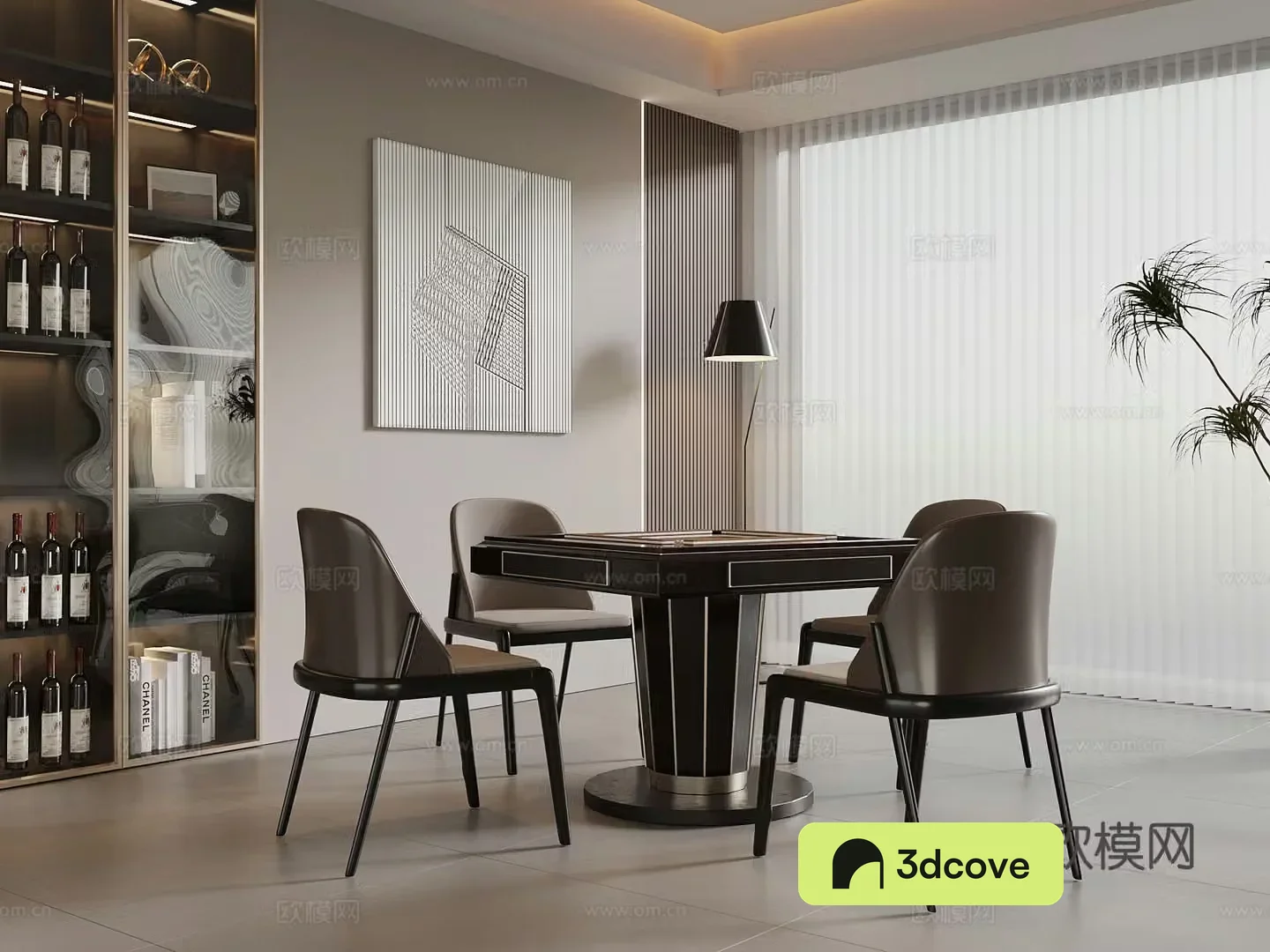Modern chess and card room Mahjong table