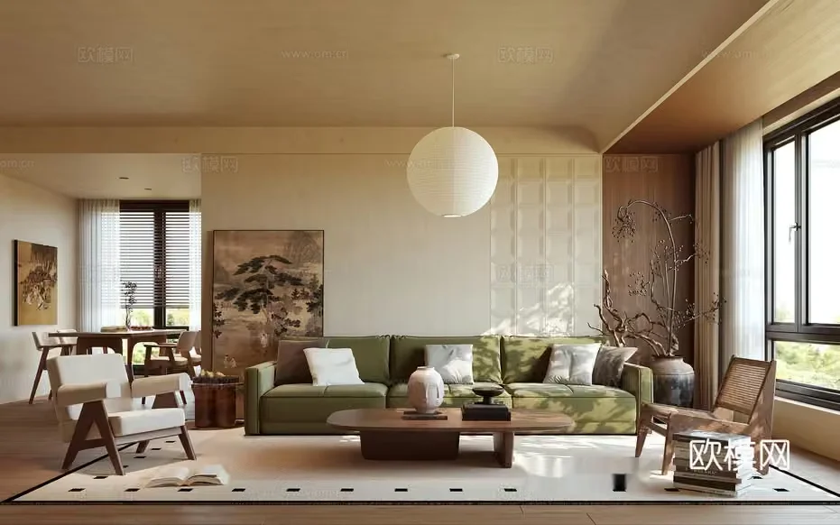 Modern Living Room 3D Model – 16141 – CORONA Render