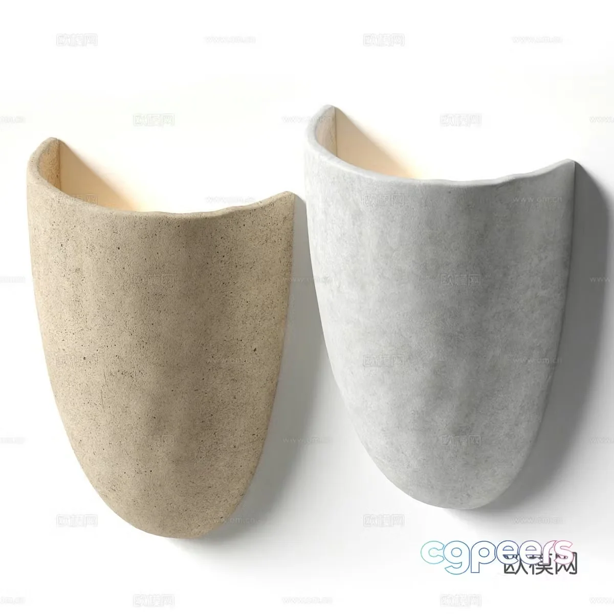 New Chinese style Wasabi TERRACOTTA wall light 3D model
