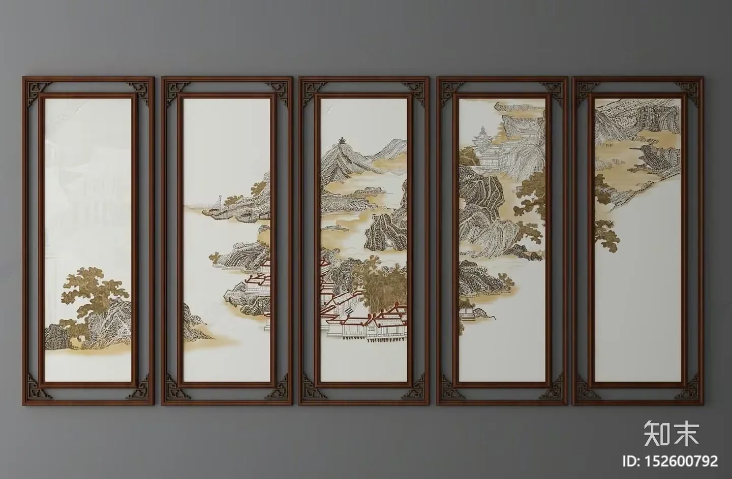 Traditional Chinese Artwork 3D Model – 1887 – VRAY Render