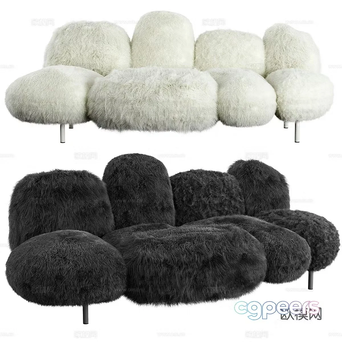 Modern Cream Style Edra CIPRIA Casual Sofa 3D Model