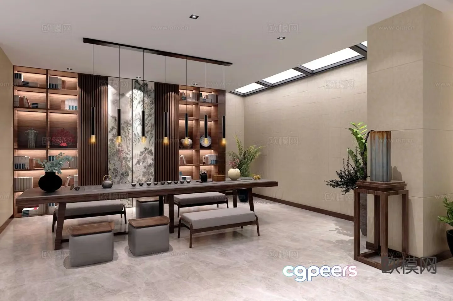 New Chinese tea room 3d model
