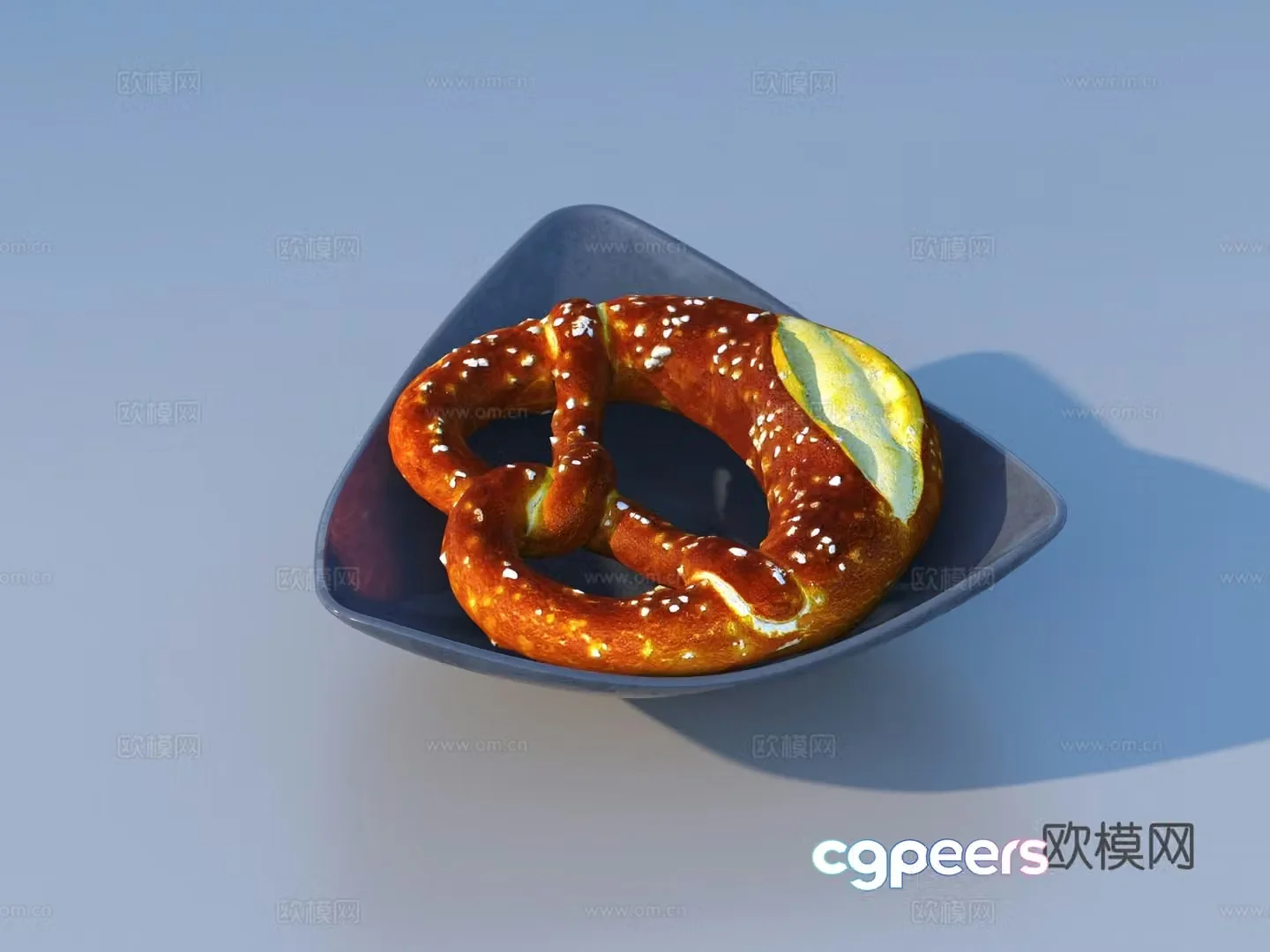bread bagel food 3d model