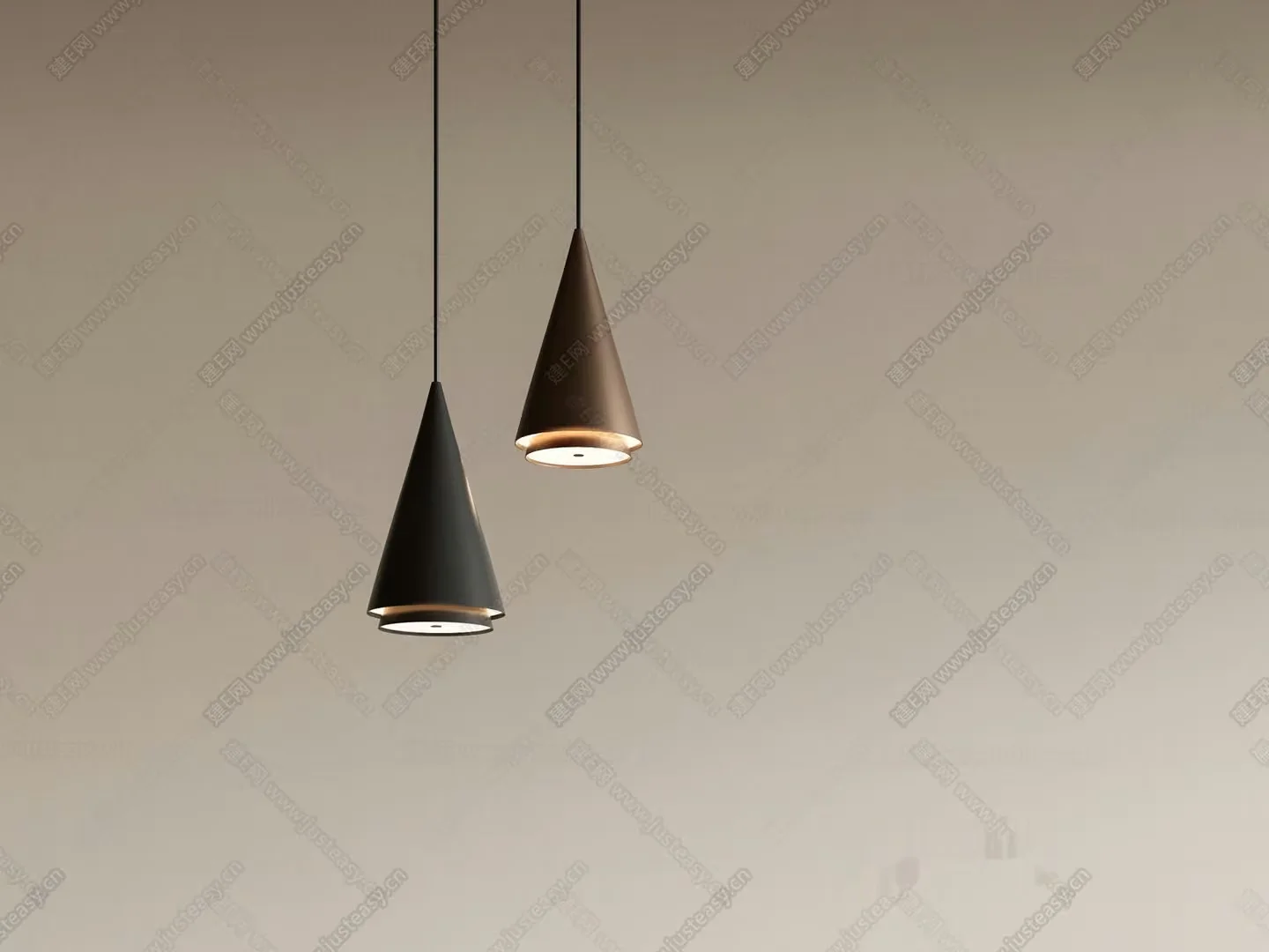 Two Hanging Light Fixtures 3D Model – 12173 – VRAY Render