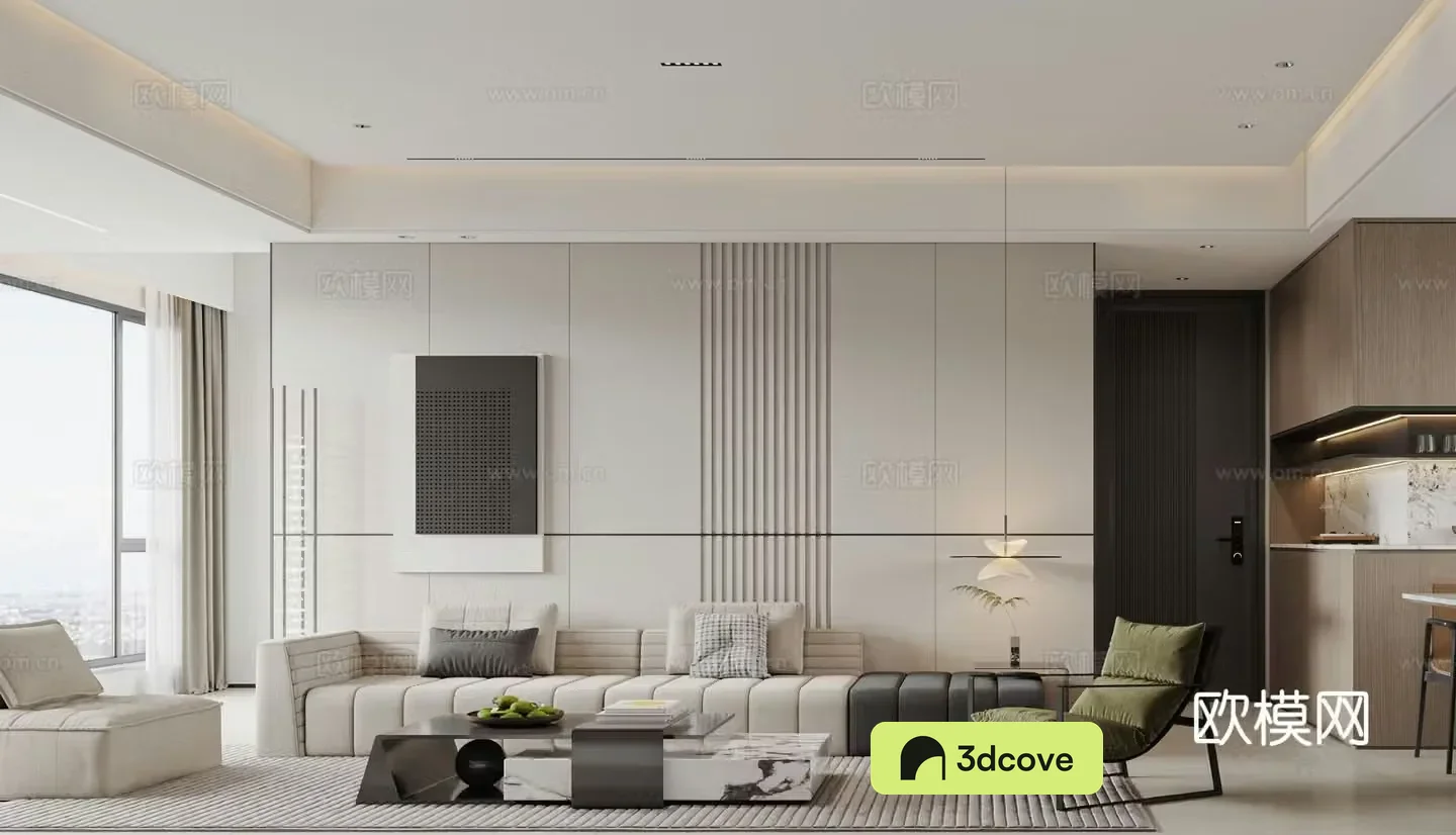 Modern minimalist living restaurant