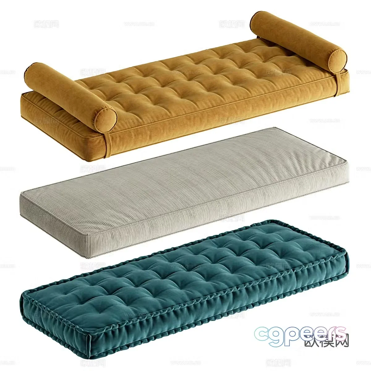 New Chinese style seat cushion bay window cushion 3D model