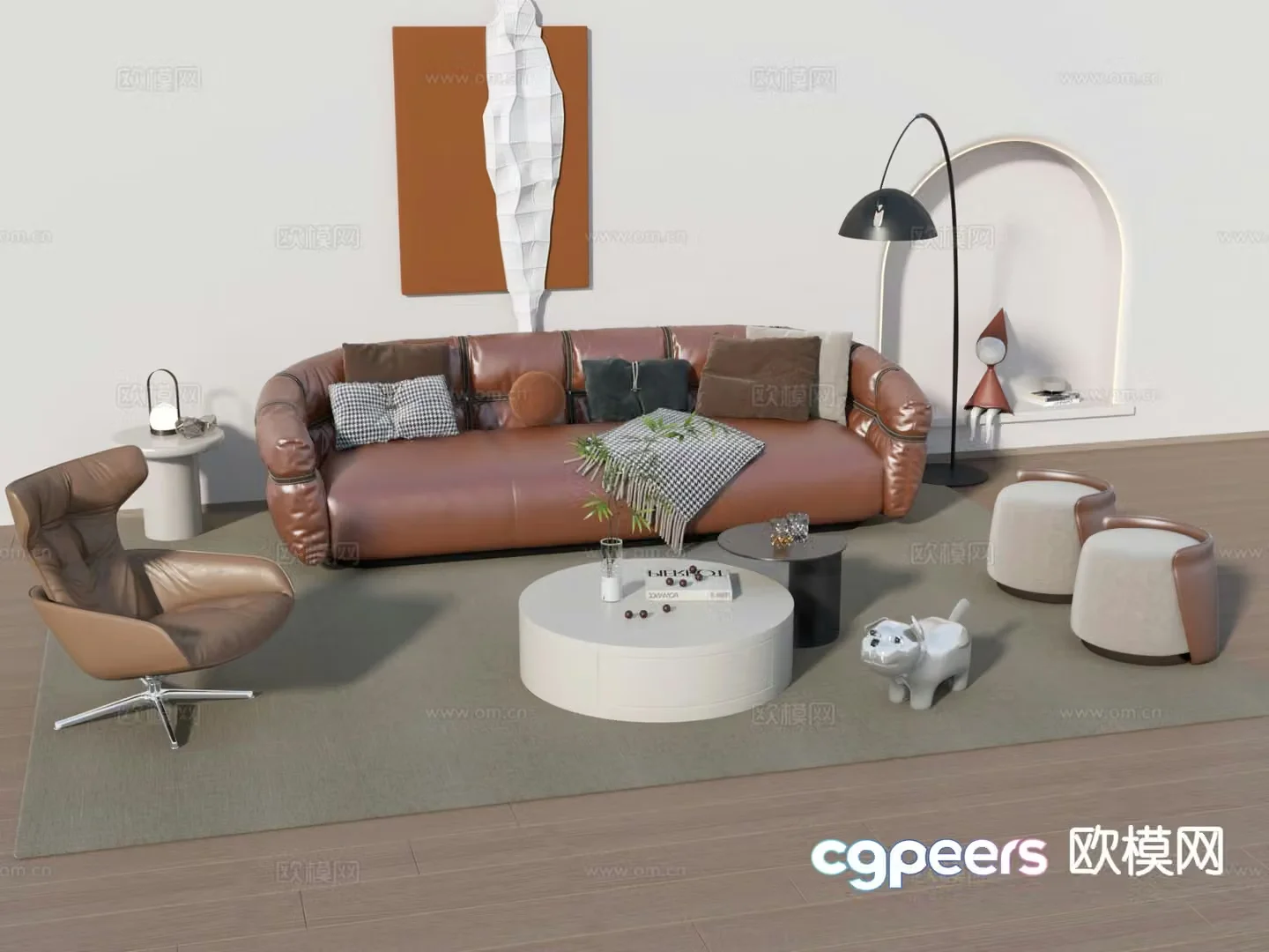 Modern sectional sofa 3d model