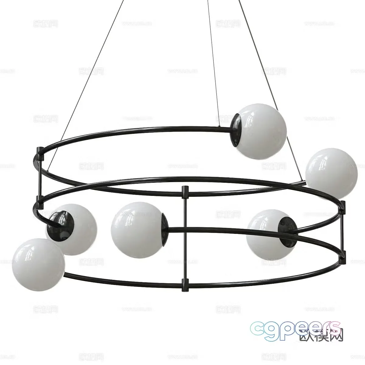 Modern ring chandelier 3d model