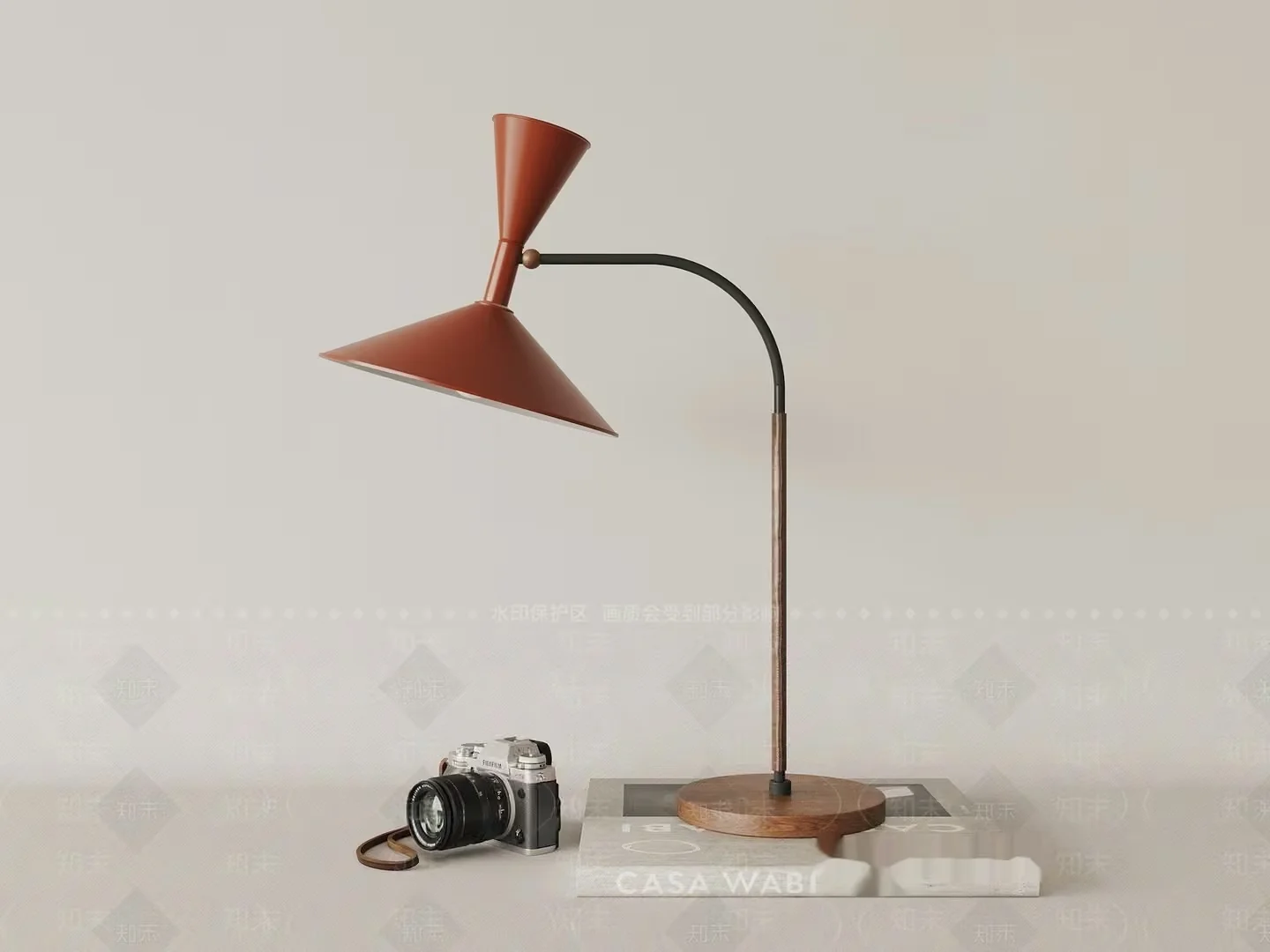 A Copper Desk Lamp 3D Model – 1123 – CORONA Render