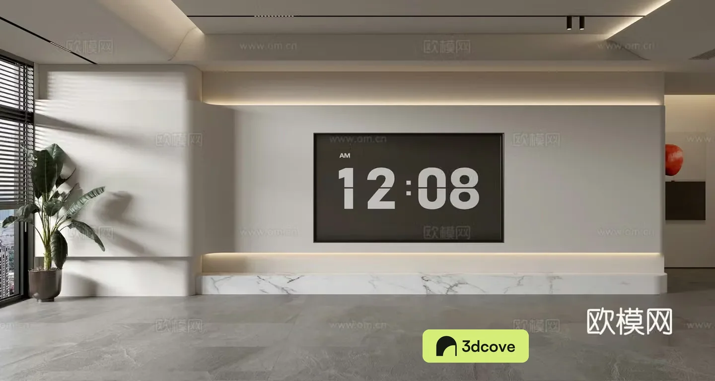 Modern minimalist TV background wall TV set full wall TV cabinet