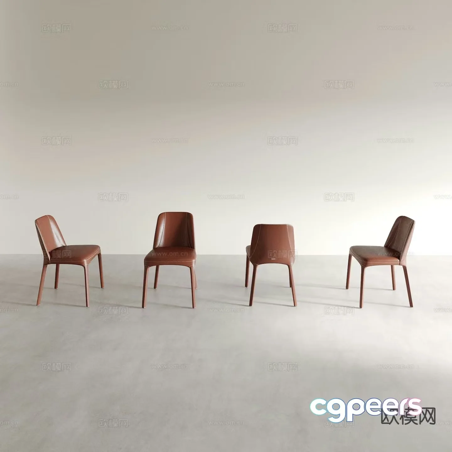 Modern chair dining chair tea chair back chair 3d model