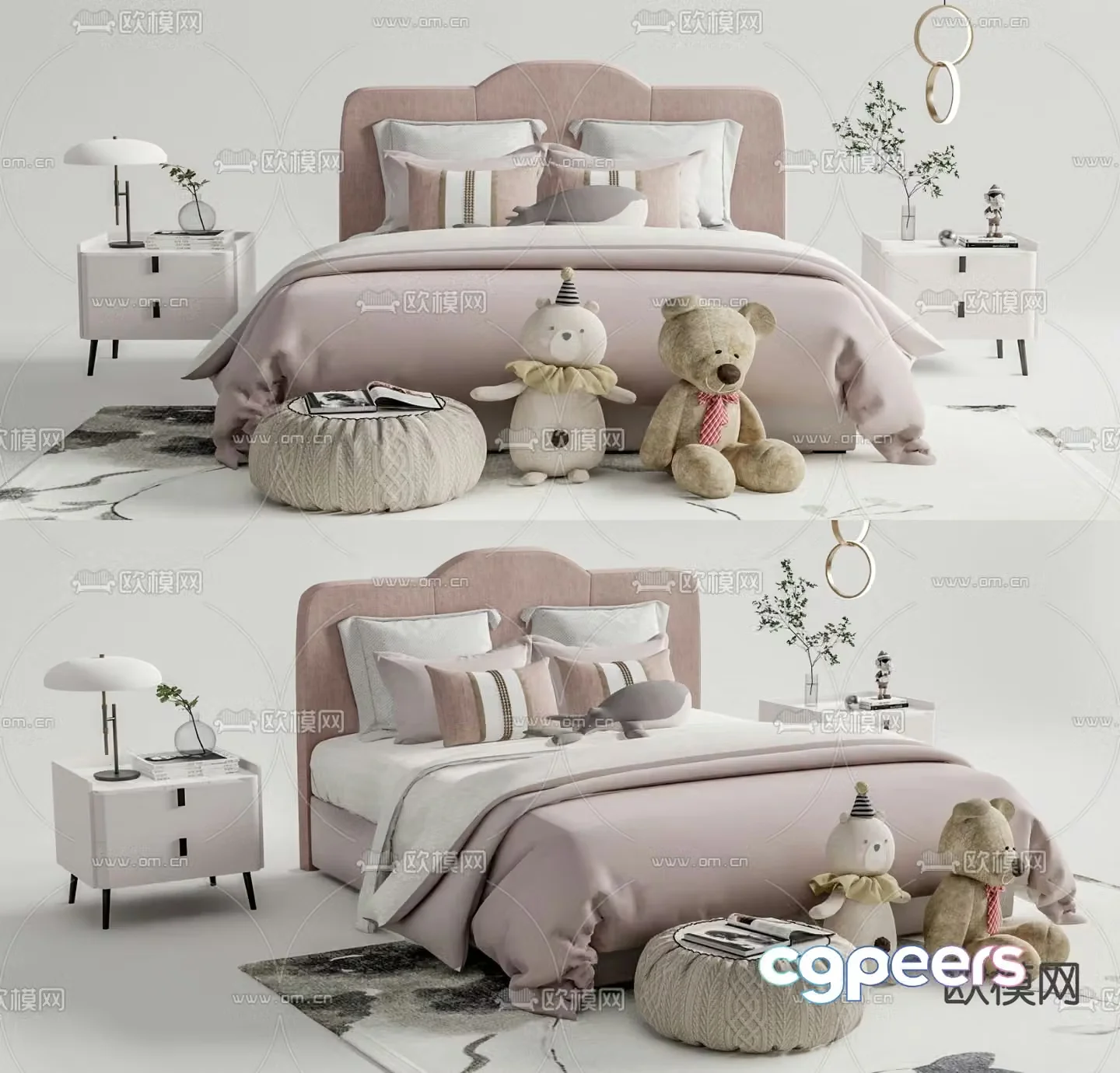 children’s bed girl’s bed kid’s bed 3d model