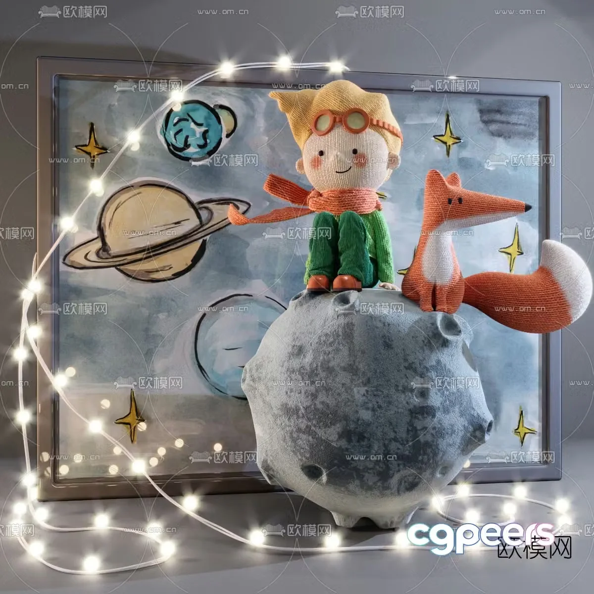 Modern little prince puppet toy 3d model