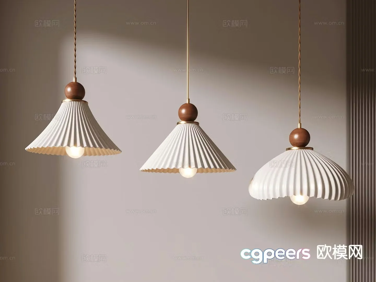 Wabi-sabi style chandelier 3d model