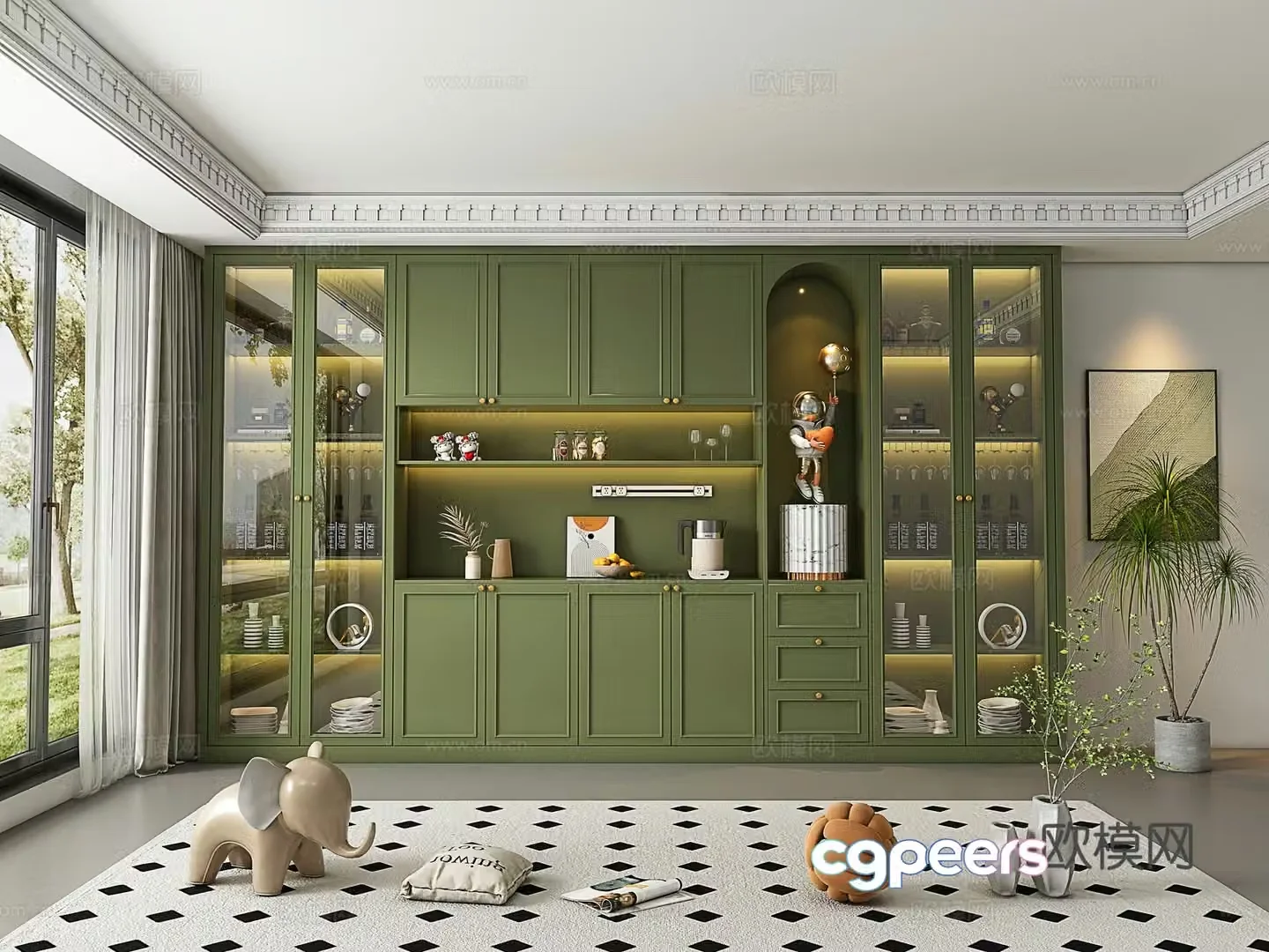 Modern French wine cabinet 3d model