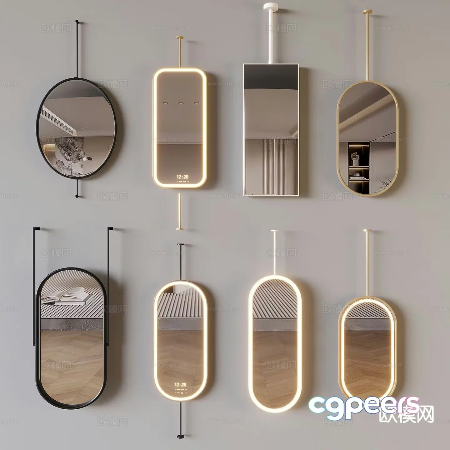 Modern mirror Smart mirror Rotating mirror 3d model