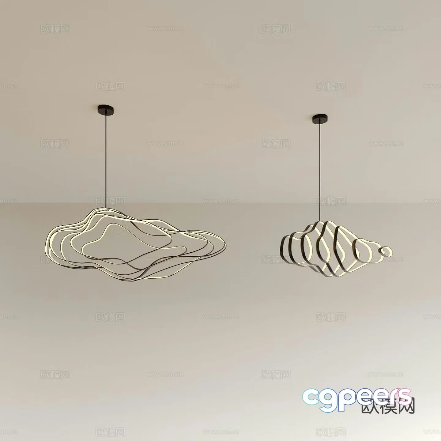 Creative chandelier restaurant chandelier 3d model