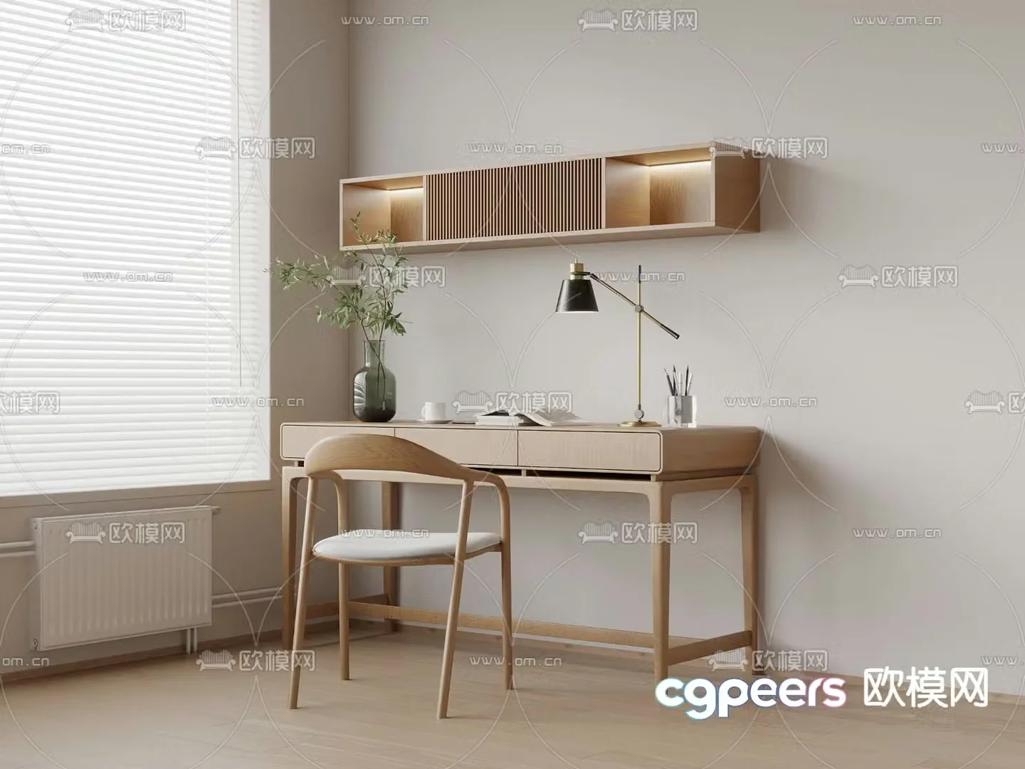 Nordic desk writing desk 3d model