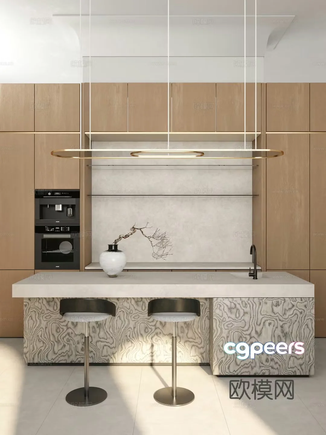 Modern Italian bar water bar restaurant bar 3d model