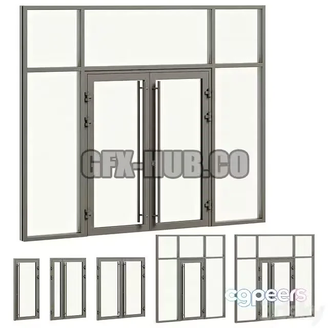 3ds Max Free – Entrance door with glass facade
