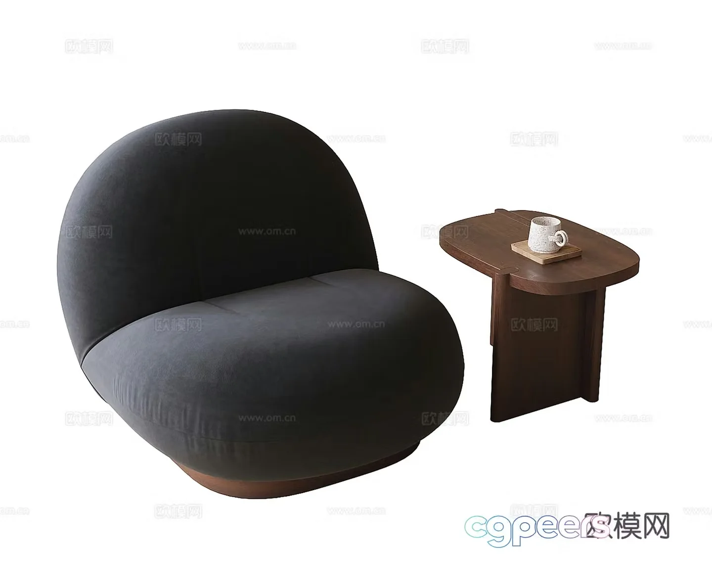 Modern lazy sofa sofa stool single sofa 3d model