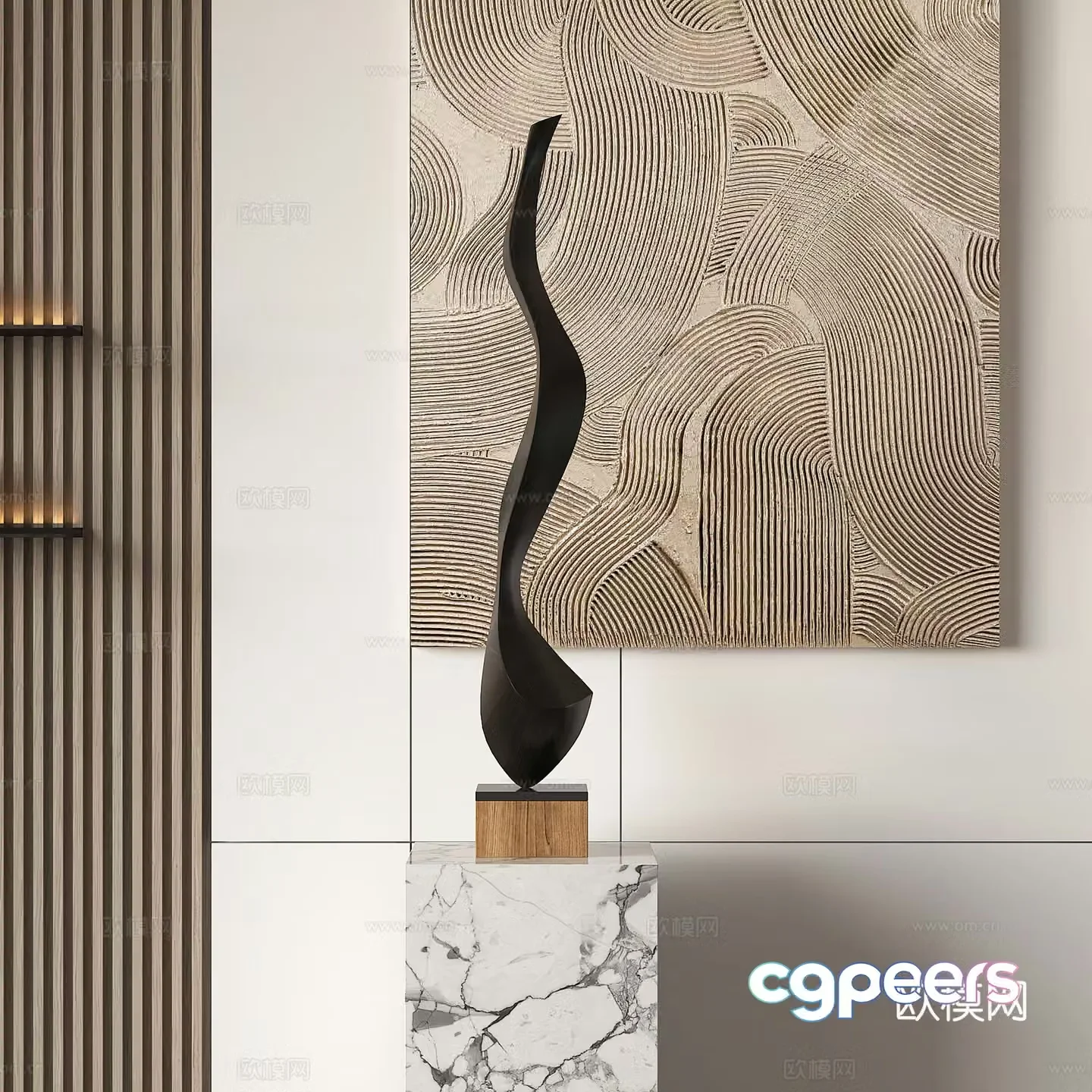 Modern abstract sculpture ornament 3d model