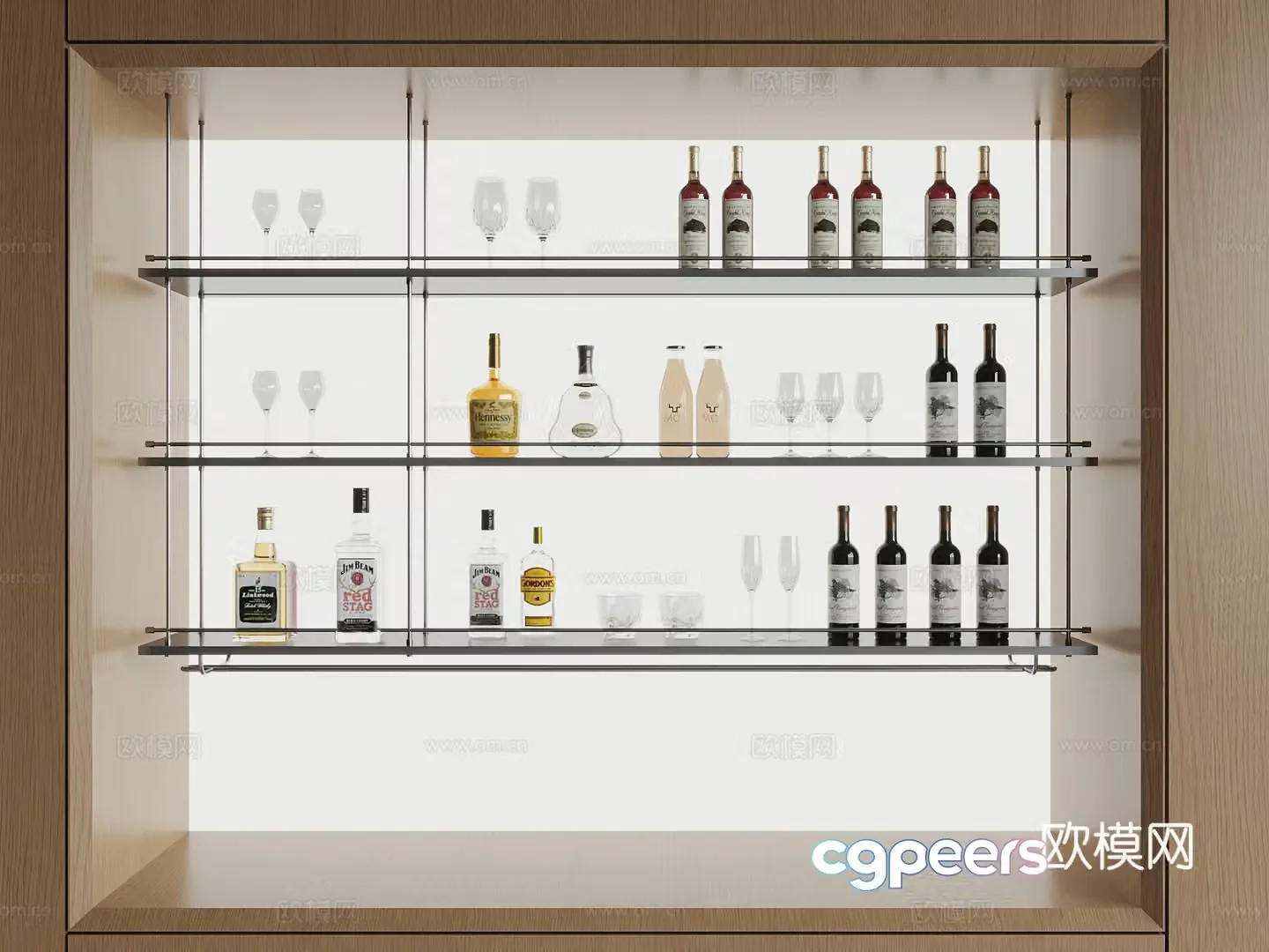 Modern wine rack 3d model
