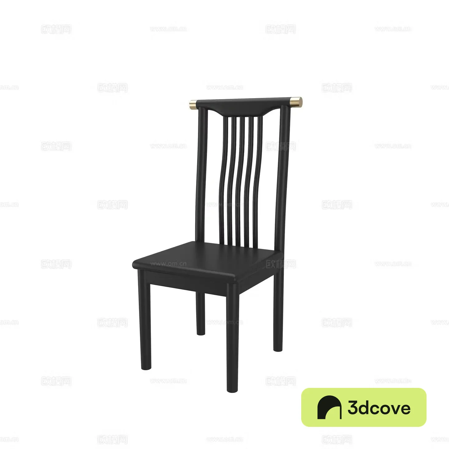 New Chinese style solid wood chair dining chair 3d model