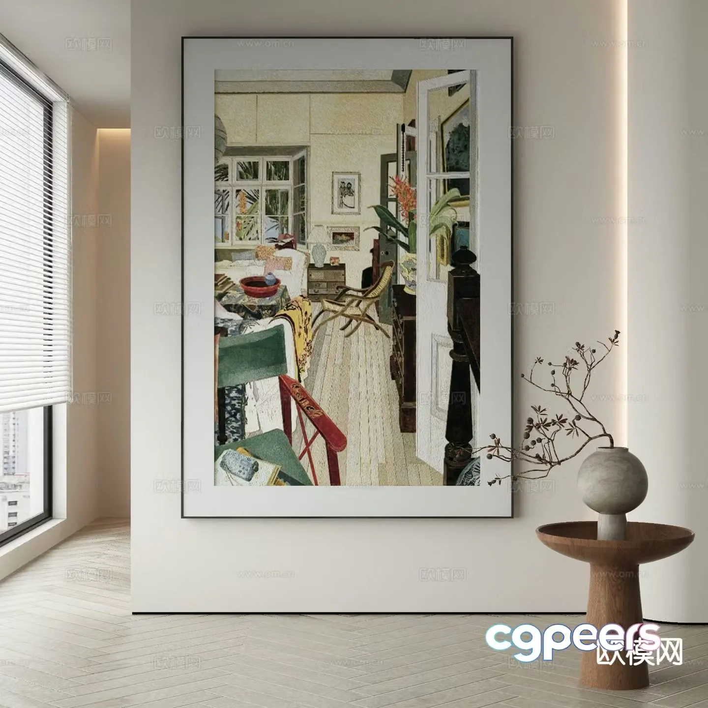 Modern art painting decorative painting 3d model