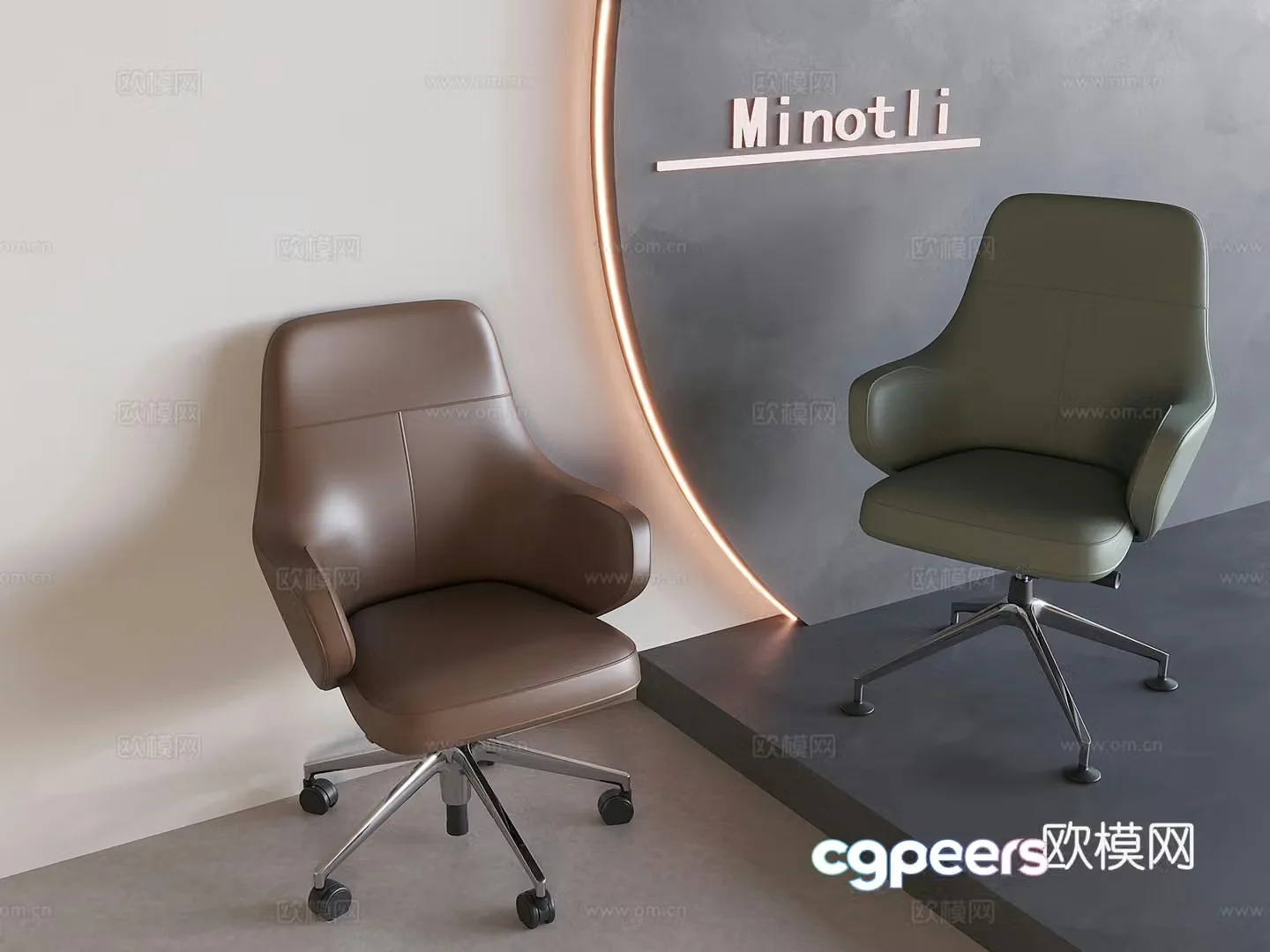 Nordic rotating sofa chair lift boss chair leather chair 3d model