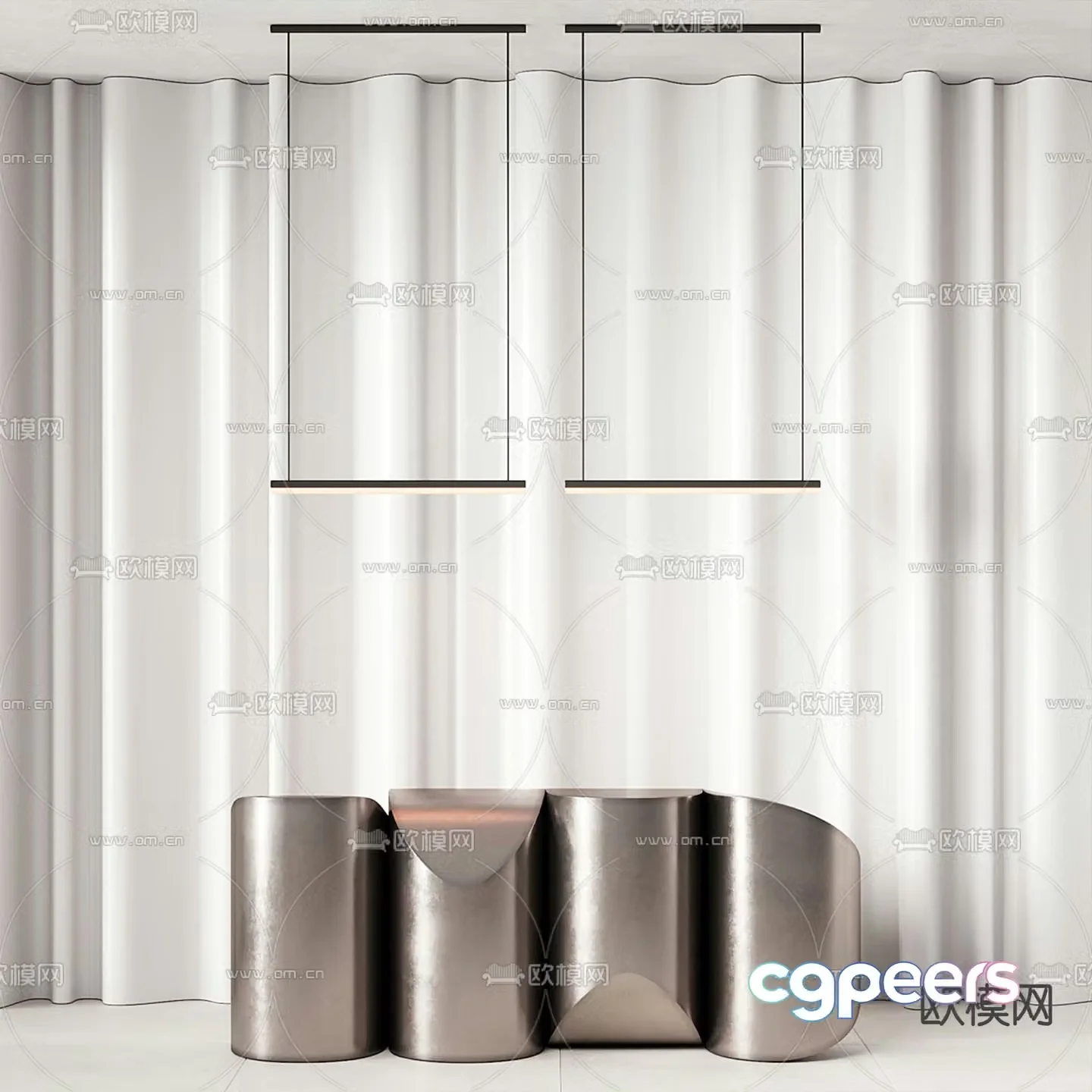 Front desk reception desk 3d model