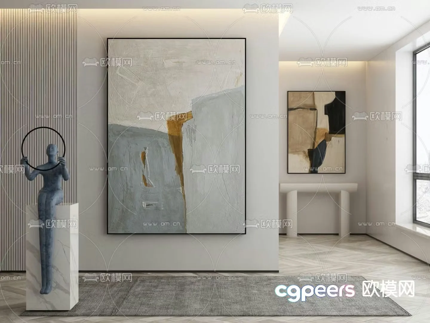 Modern decorative painting Abstract painting Oil painting 3d model