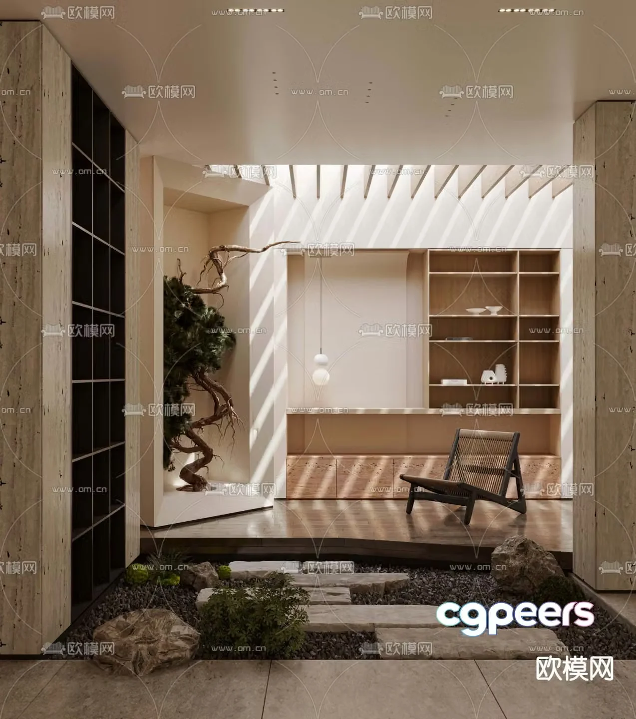 Courtyard landscape indoor landscaping 3d model