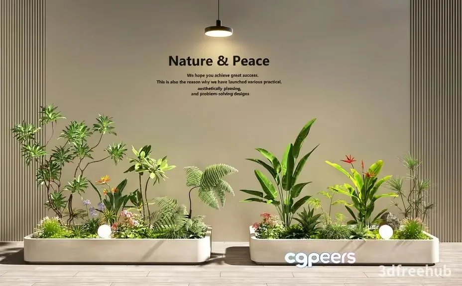 Modern Indoor Garden 3D Model – 22252 – VRAY Render