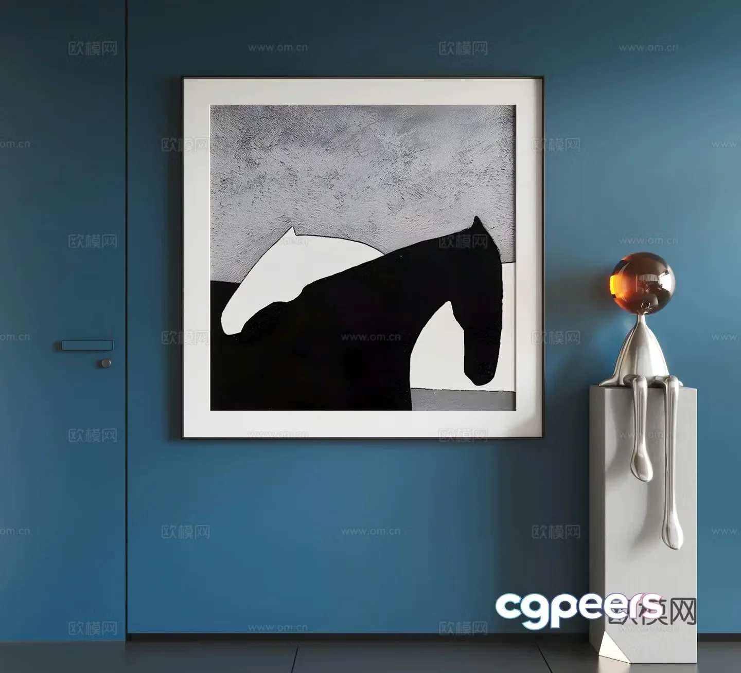 Modern abstract hanging paintings Modern minimalist hanging paintings Modern light luxury hanging paintings Modern Italian hanging paintings 3D model